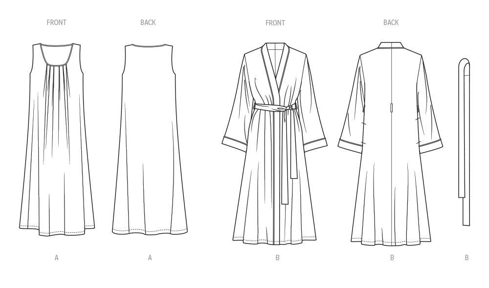 Butterick B7084 sewing pattern envelope showing a long nightgown