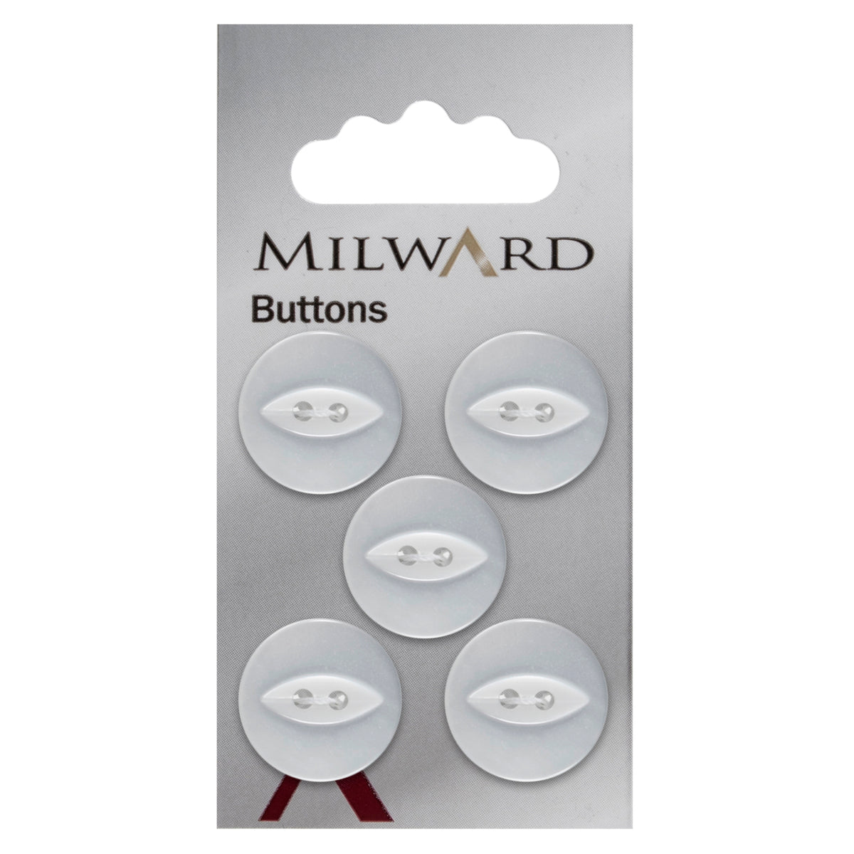 White fisheye two-hole 19mm buttons