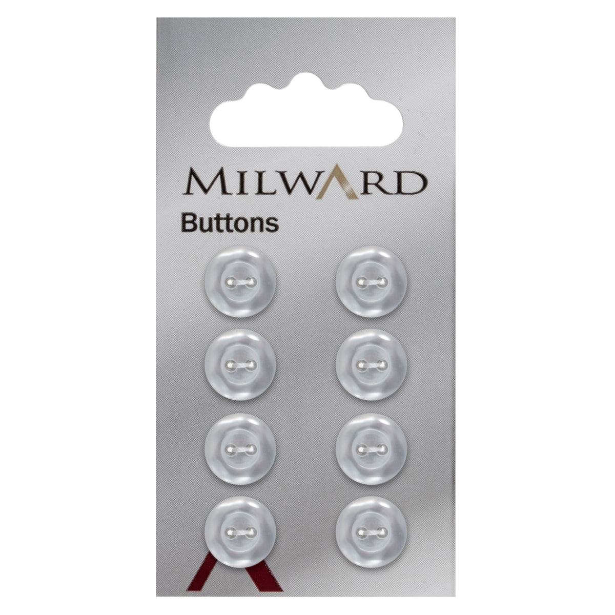Clear pearl effect two-hole 11mm buttons