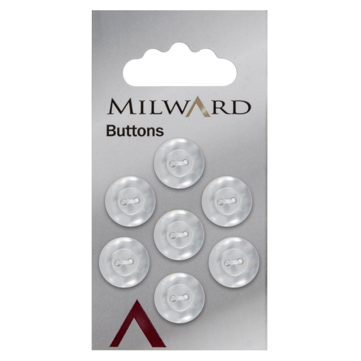 Clear pearl effect two-hole 14mm buttons