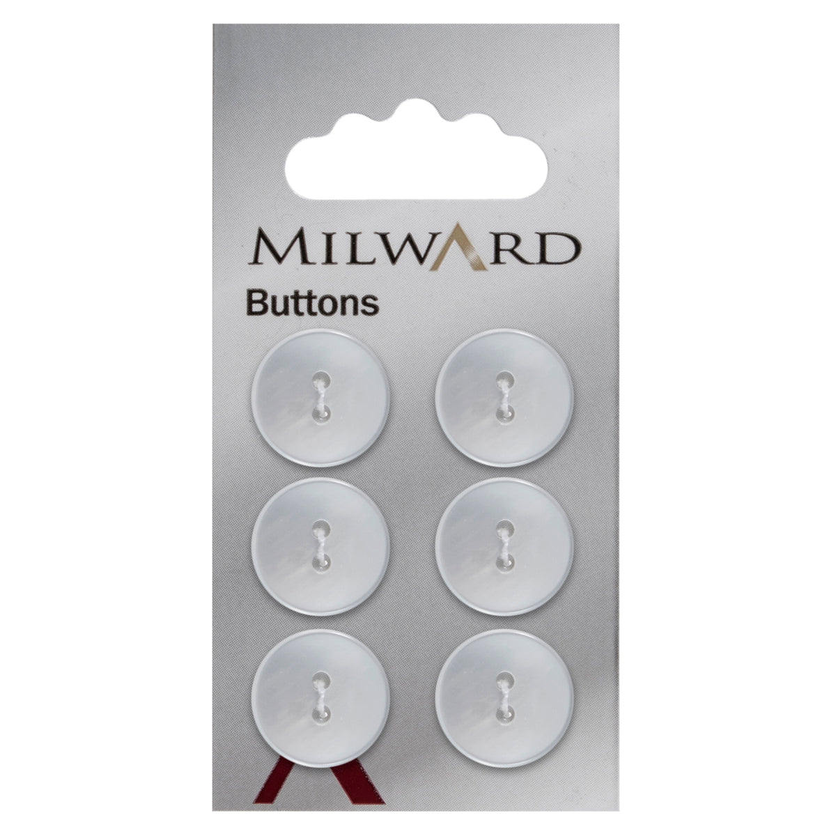 White pearl effect two-hole 16mm buttons