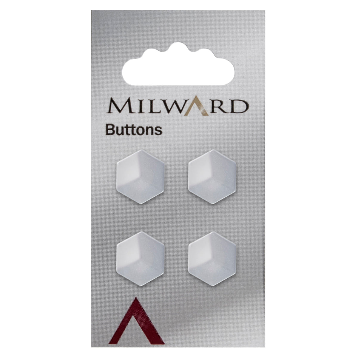 Clear hexagon-shaped shank button