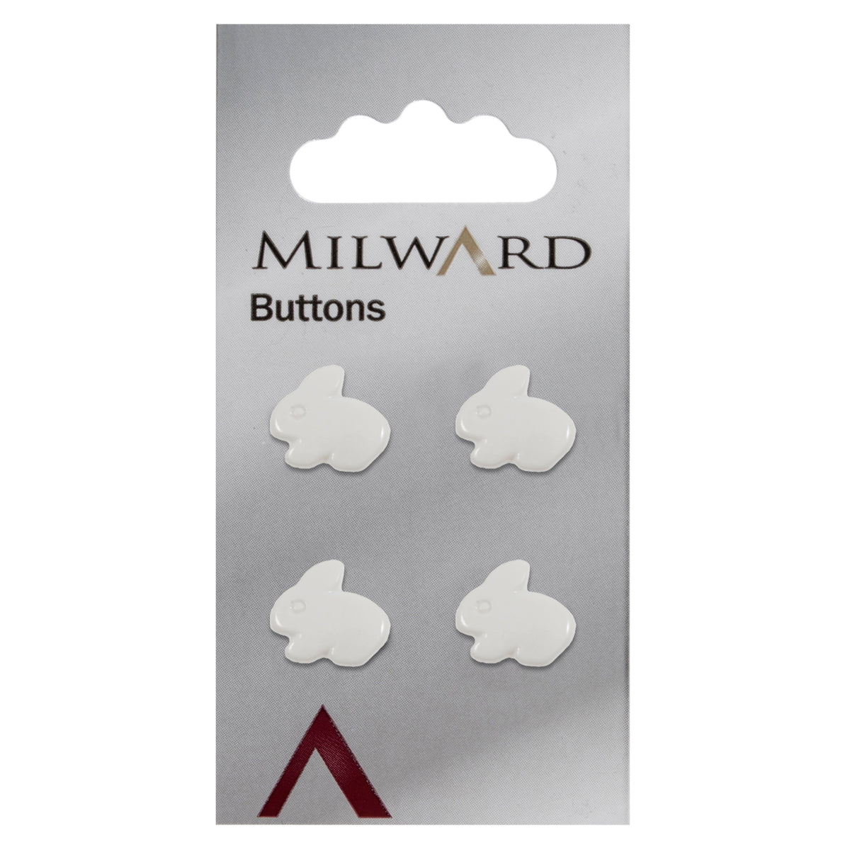 White rabbit shaped button