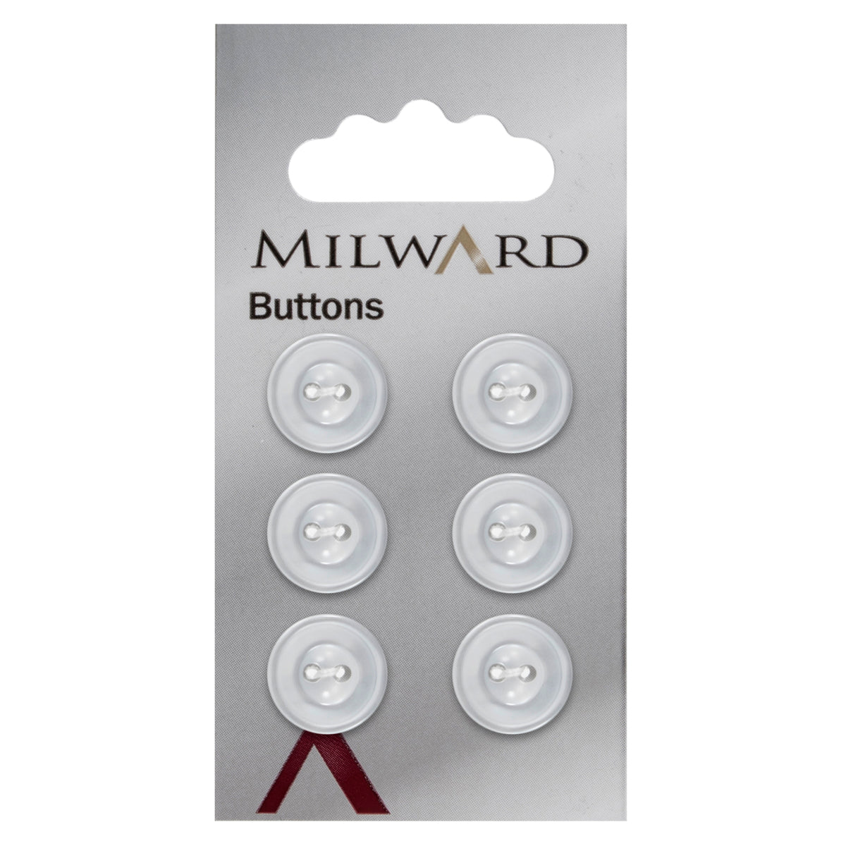 White 2 hole button