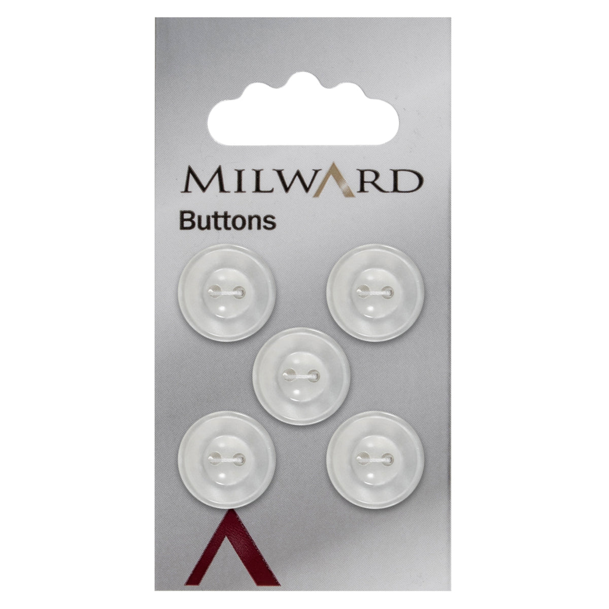 White 2 hole button