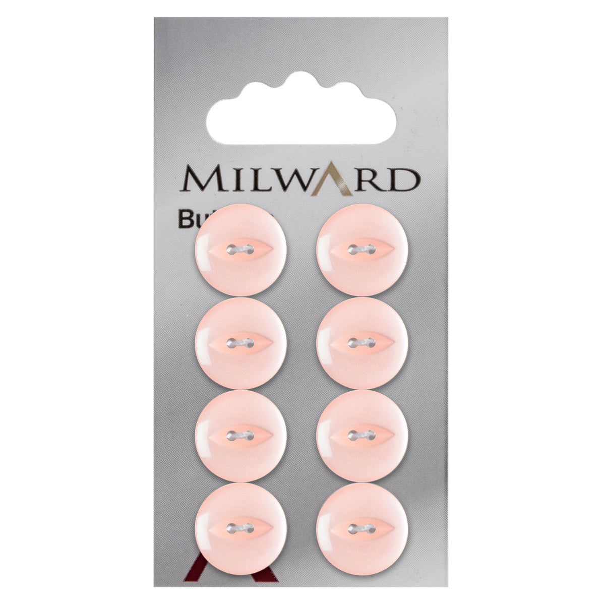 Pale pink fisheye 2-hole button