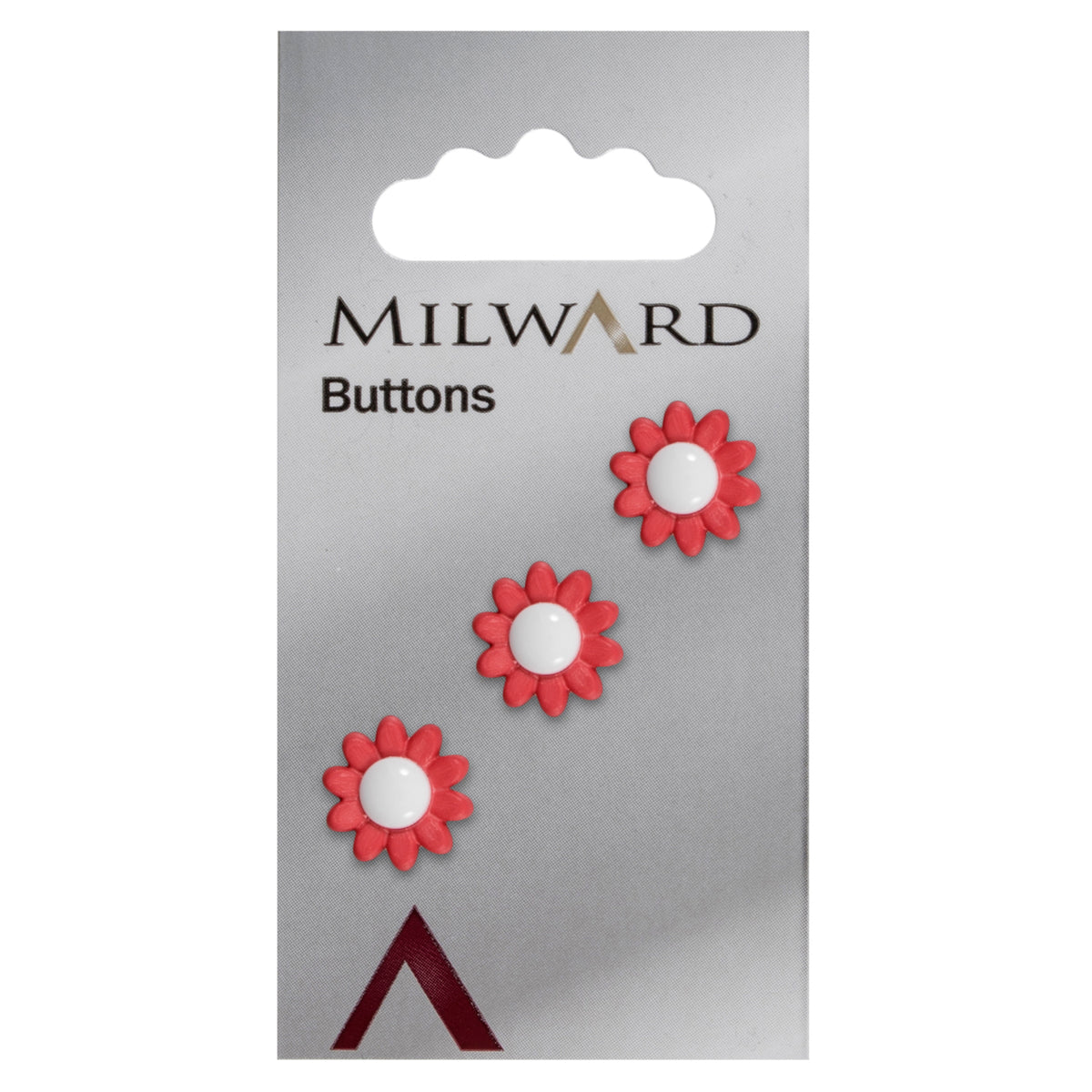 Red daisy button with a white centre