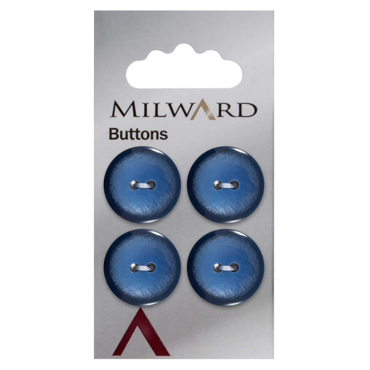 Navy pearlised round 2-hole button