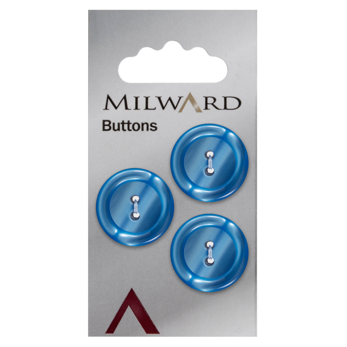 Royal Blue pearl rimmed button, 20mm