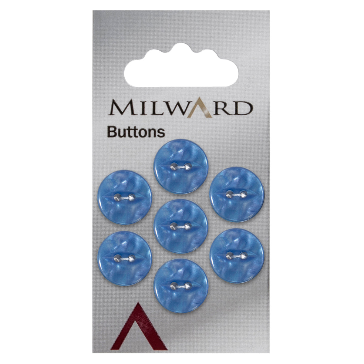 Mid Blue marbled pearl button, 14mm