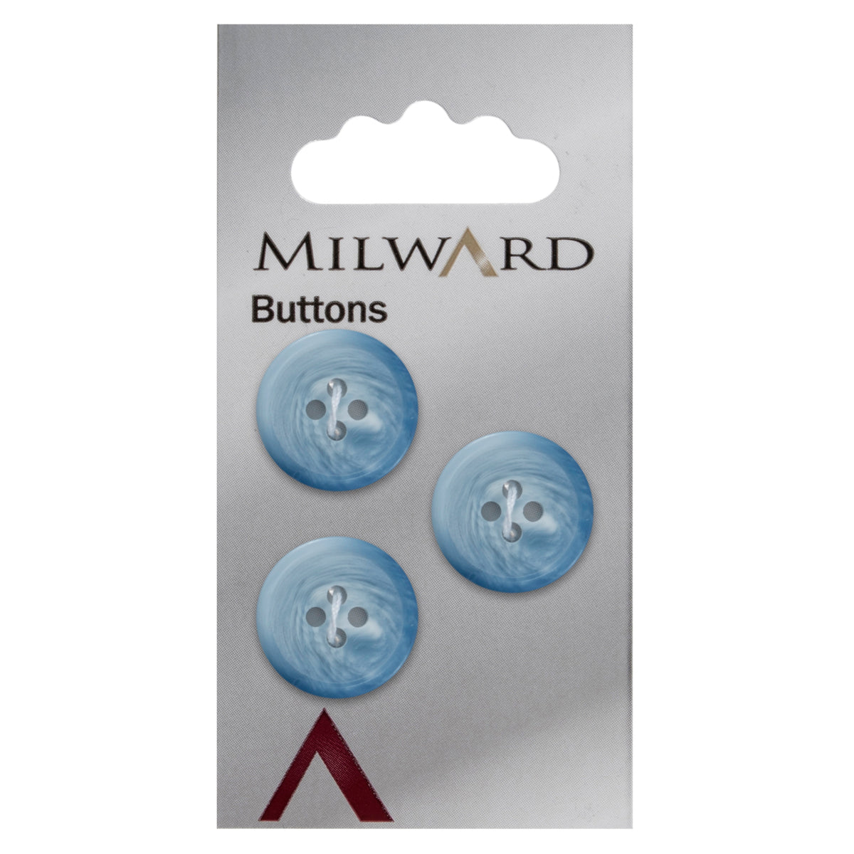 Light Blue marbled button, 17mm