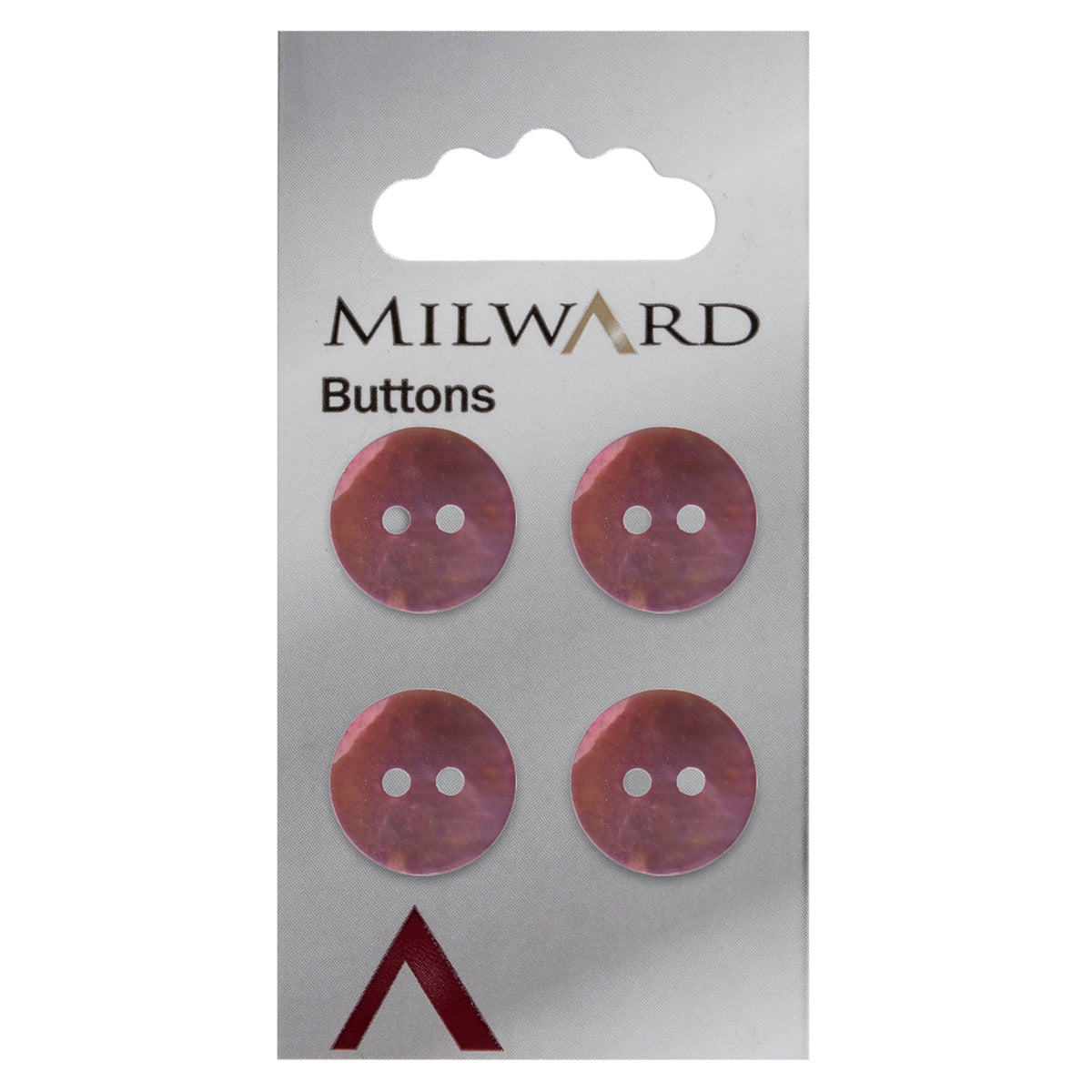 Natural agoya shell 2-hole button in mauve and pink tones