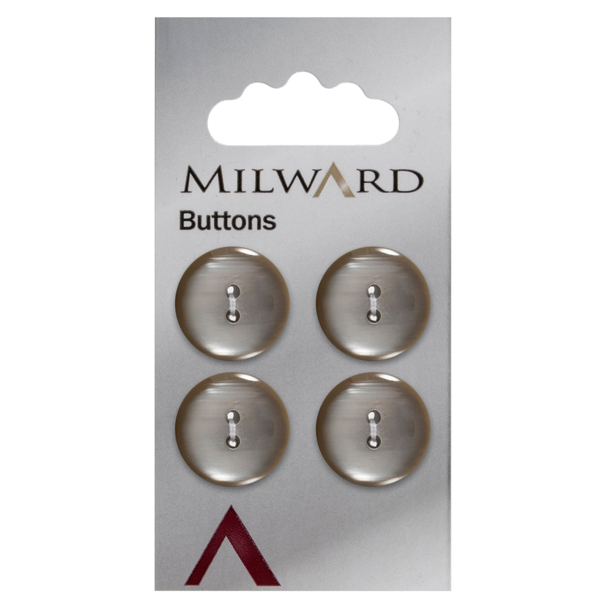 Round grey pearl effect two-hole button