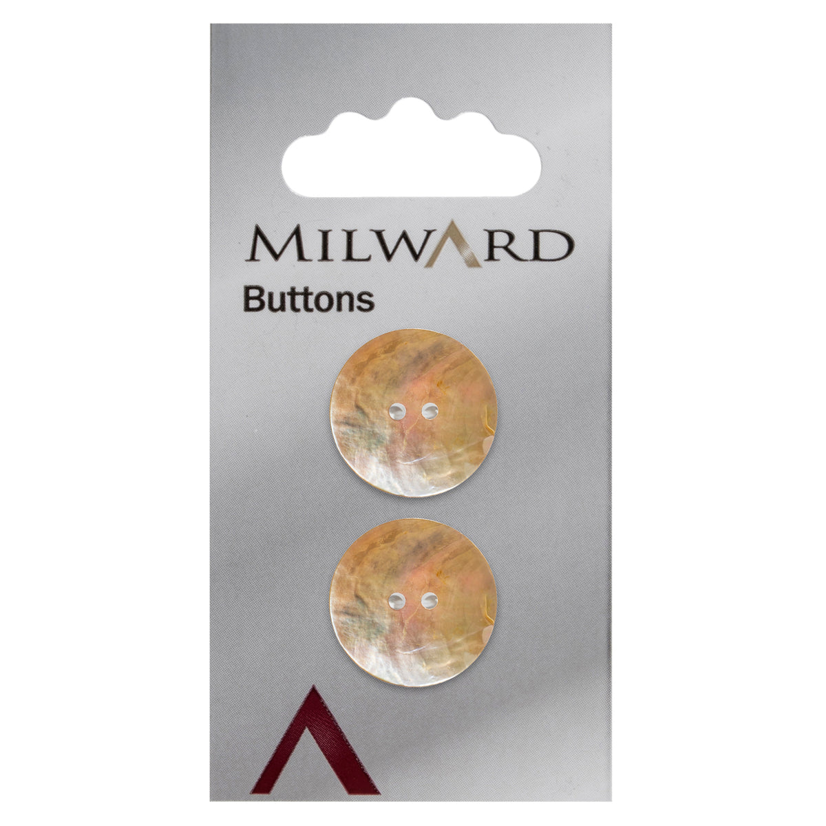 Natural agoya shell round two-hole button