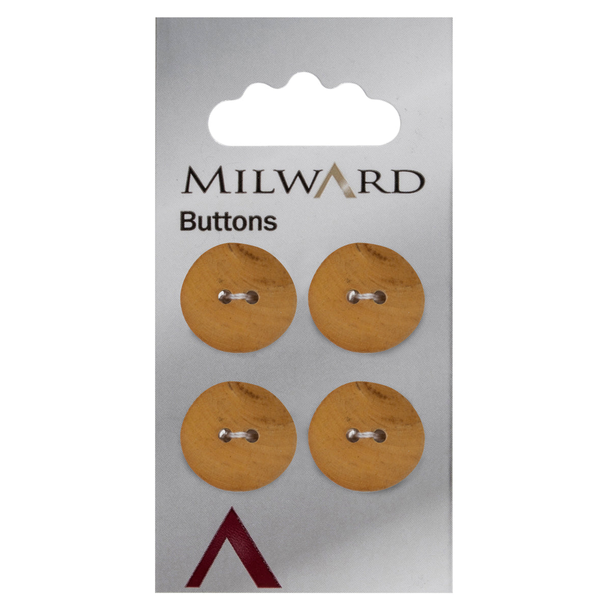 Natural wood slice two-hole button with bark edge