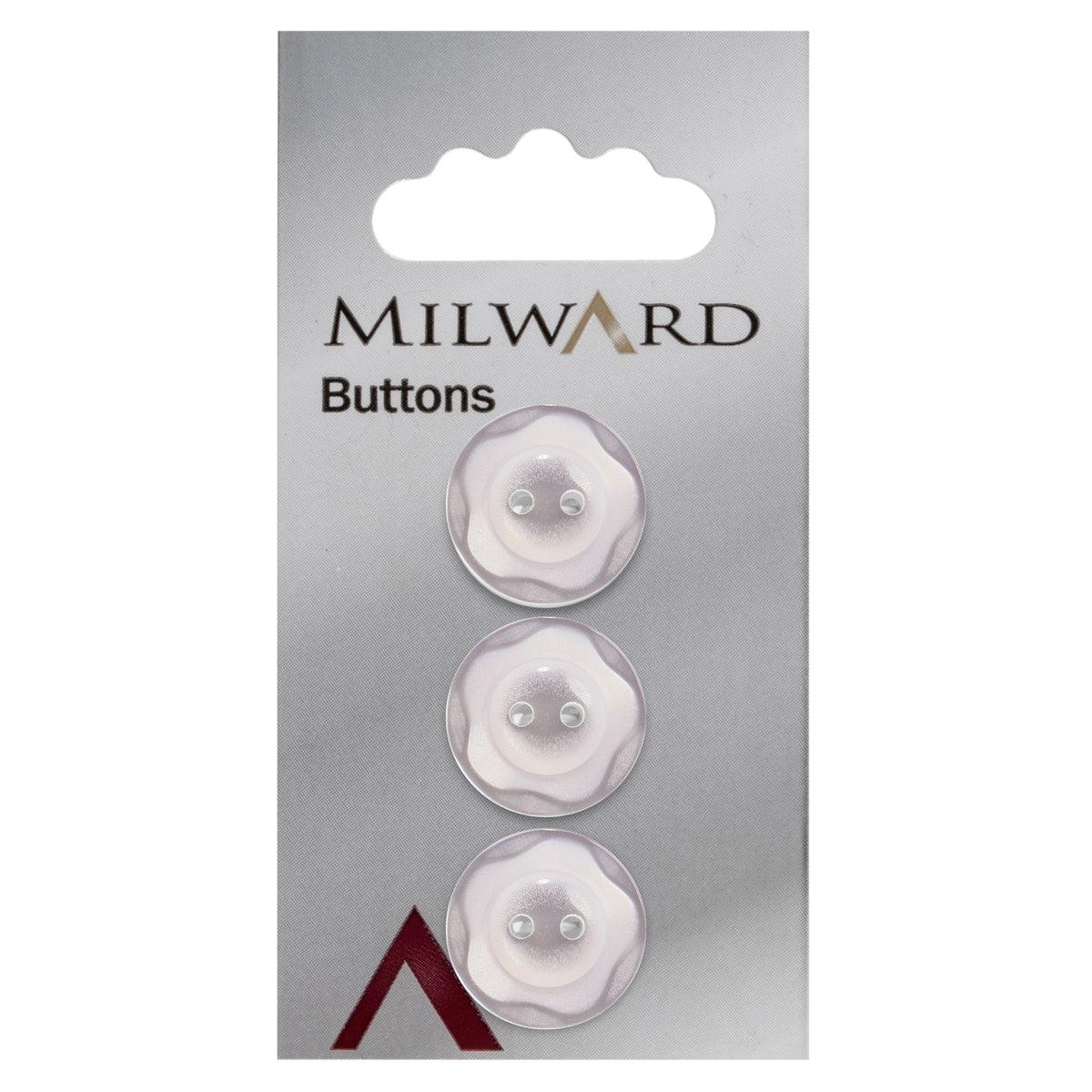 White wavy edge round two-hole button