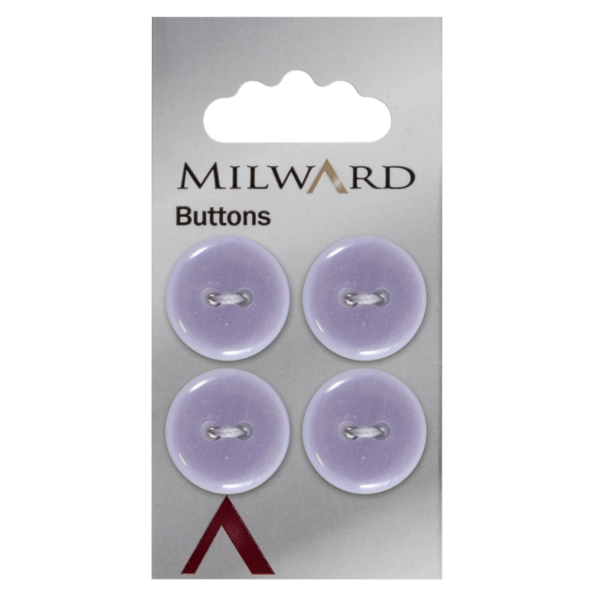 Lilac brushed finish round button with two holes