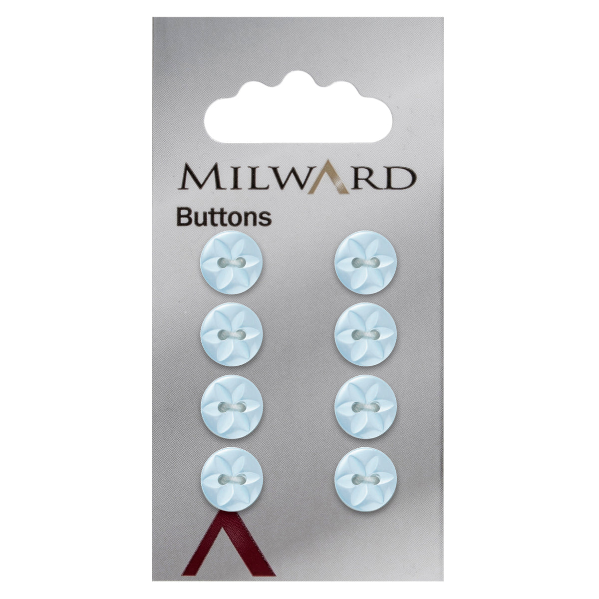Pale lilac 2-hole button with flower star pattern