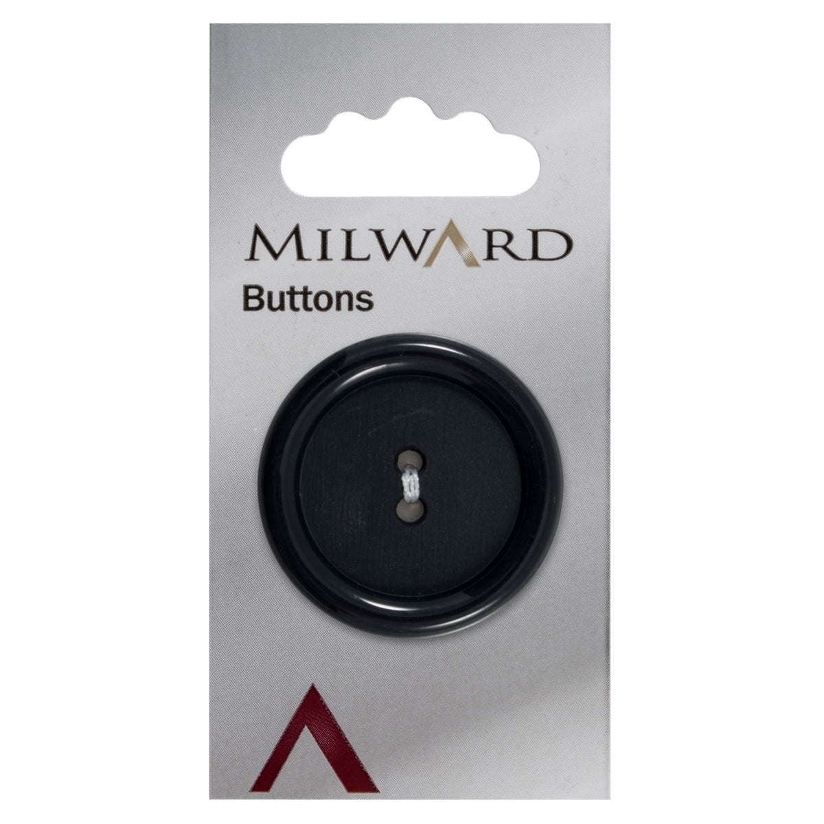 Dark navy 2-hole button with glossy rim