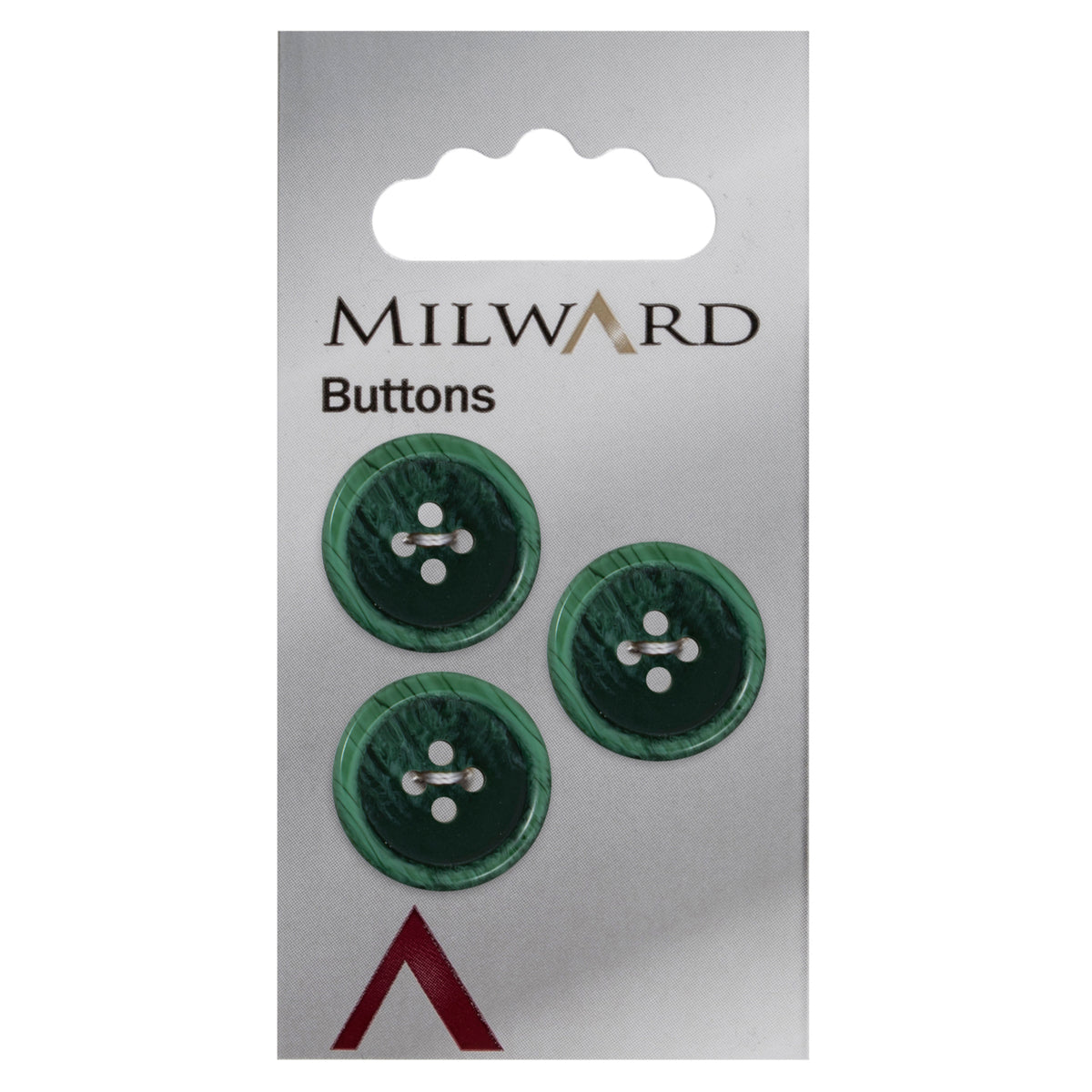 Dark Green Marbled 4-hole button, 20mm