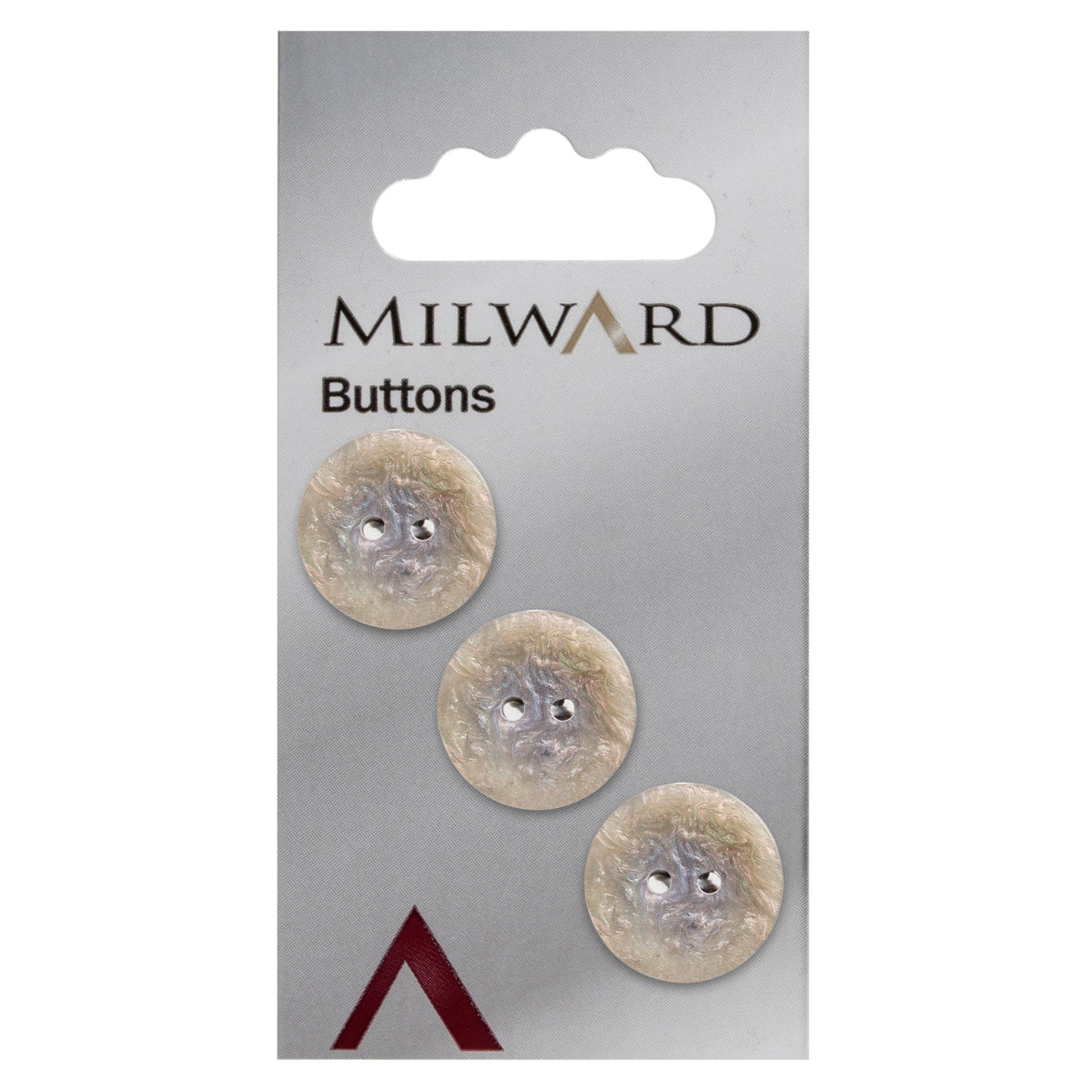 Grey Pearl Marbled 2-hole button, 17mm