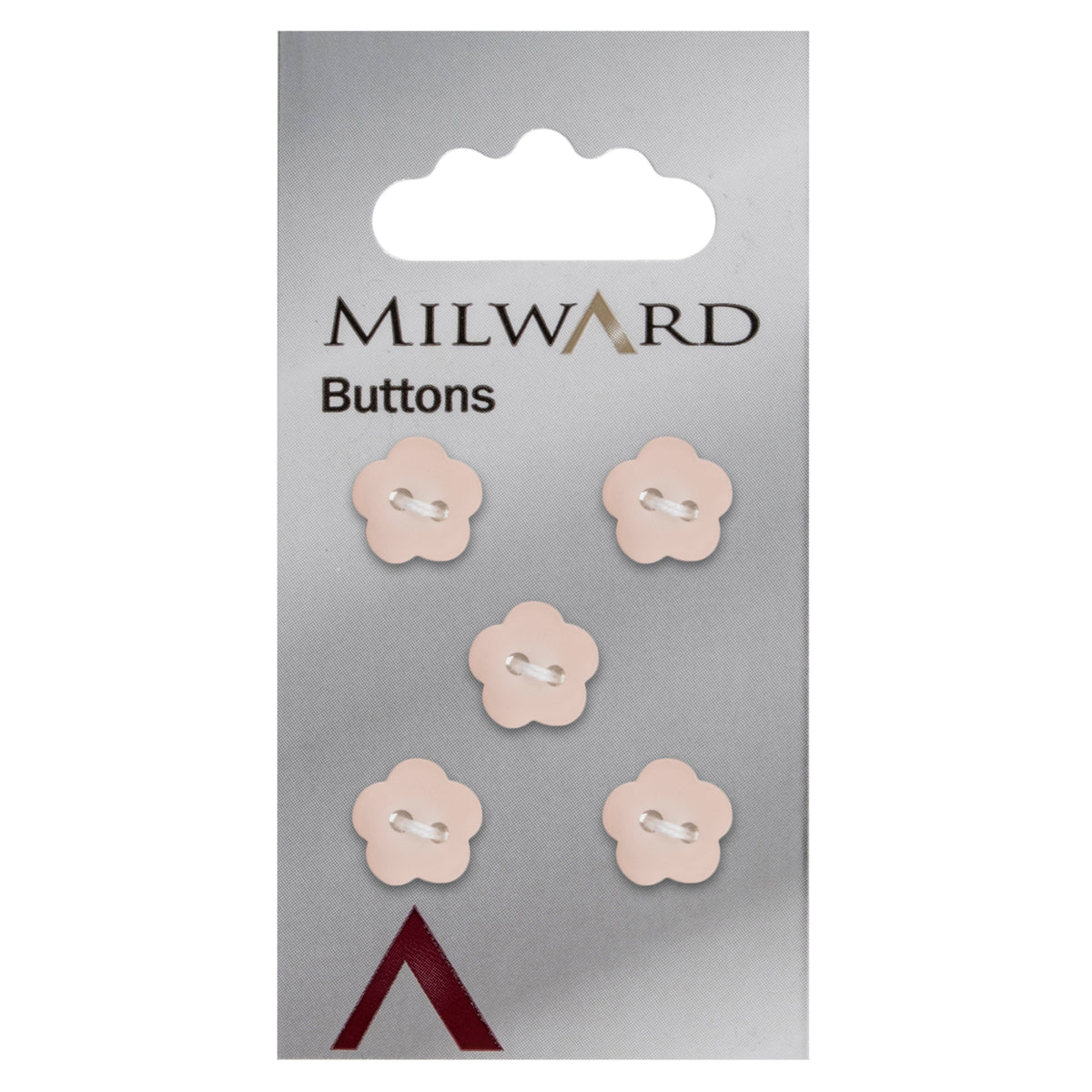 Pale pink five-petal flower button
