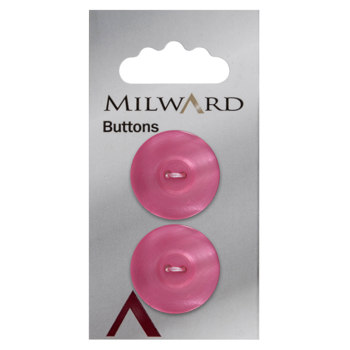 Milward 22mm round pink pearlescent button with two holes