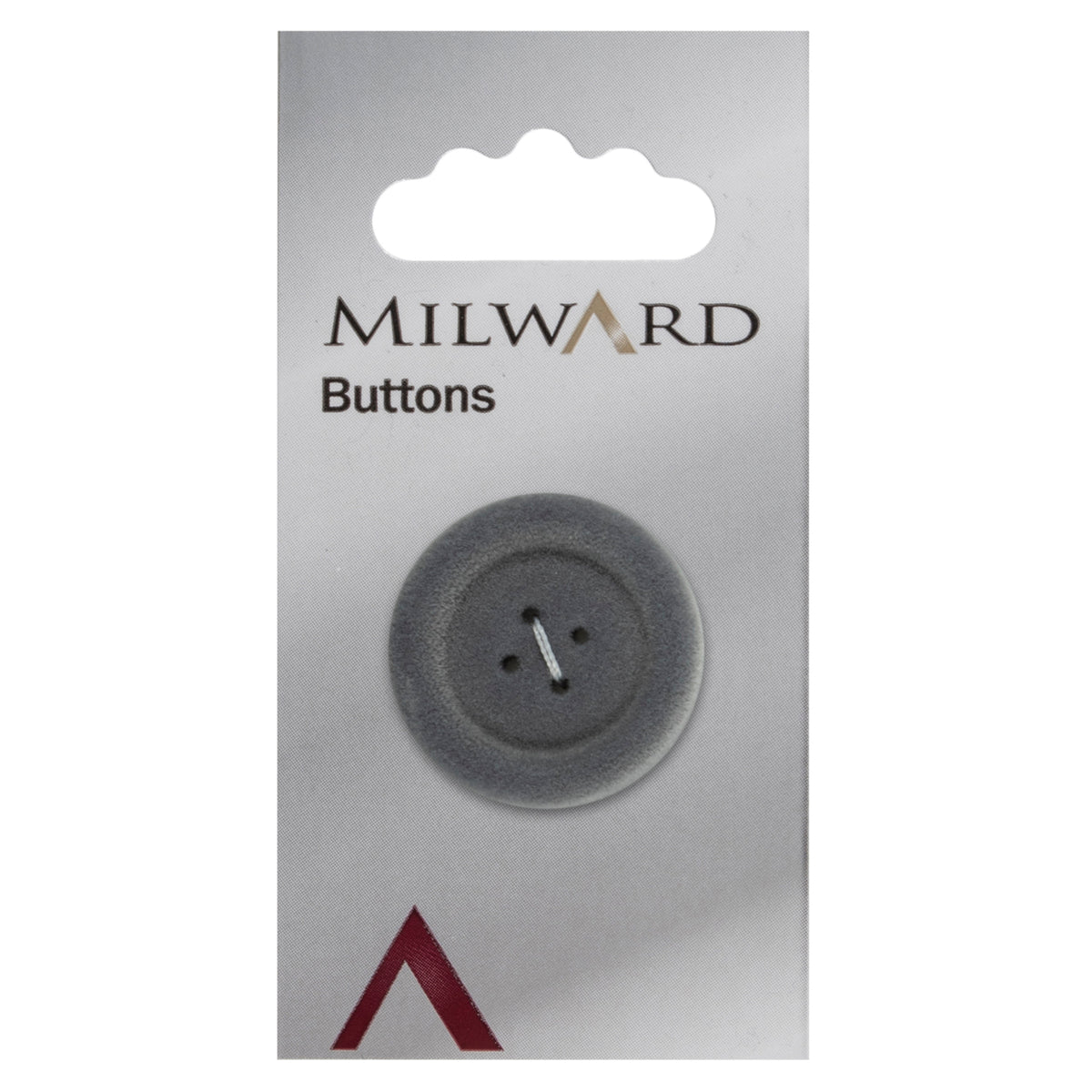Chunky grey flocked button with four holes