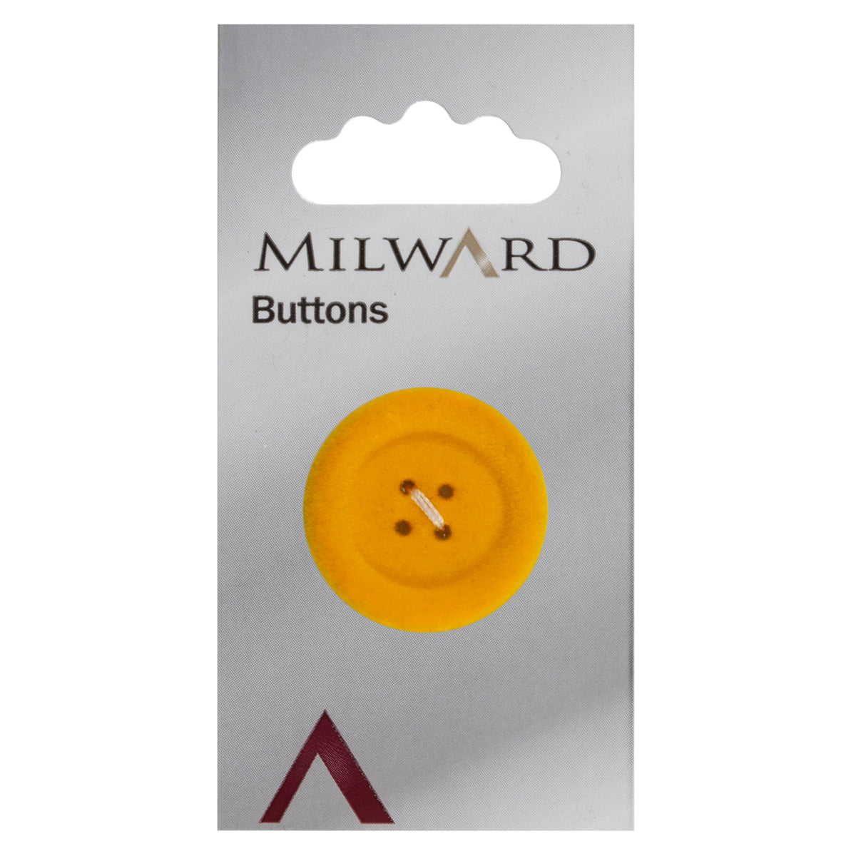Chunky yellow flocked button with four holes