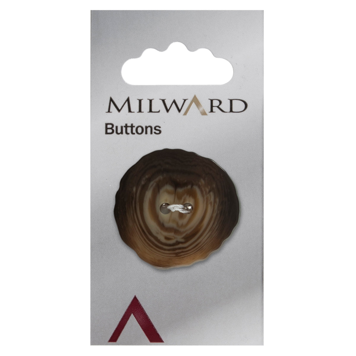 Faux wood slice button on a card