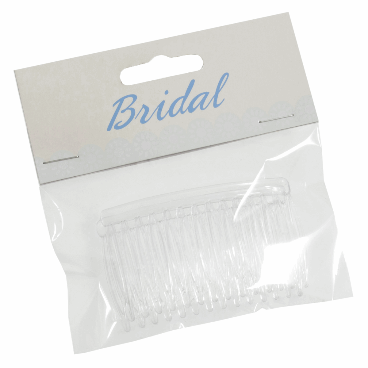Bridal Clear Plastic Hair Comb Slides - 7cm (Pack of 2)