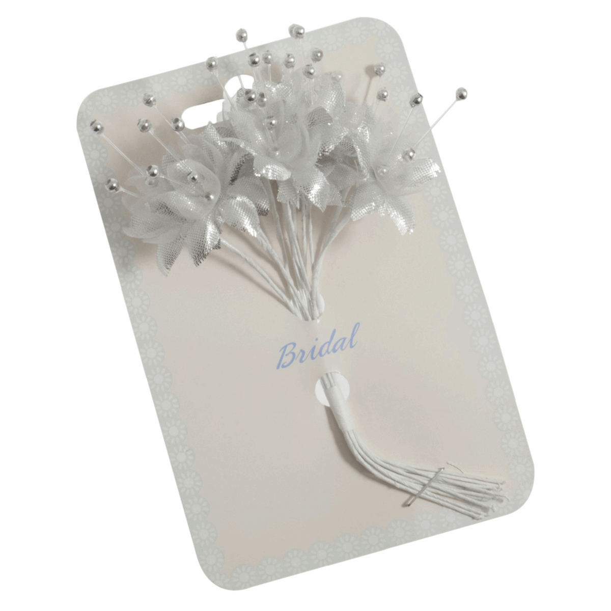Silver Babys Breath Artificial Flower Stems with Pearls (Pack of 12 Stems)