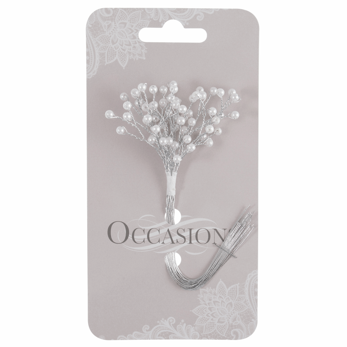 Pearl with Silver Wire Flower Spray - 6mm (Pack of 12 Stems)