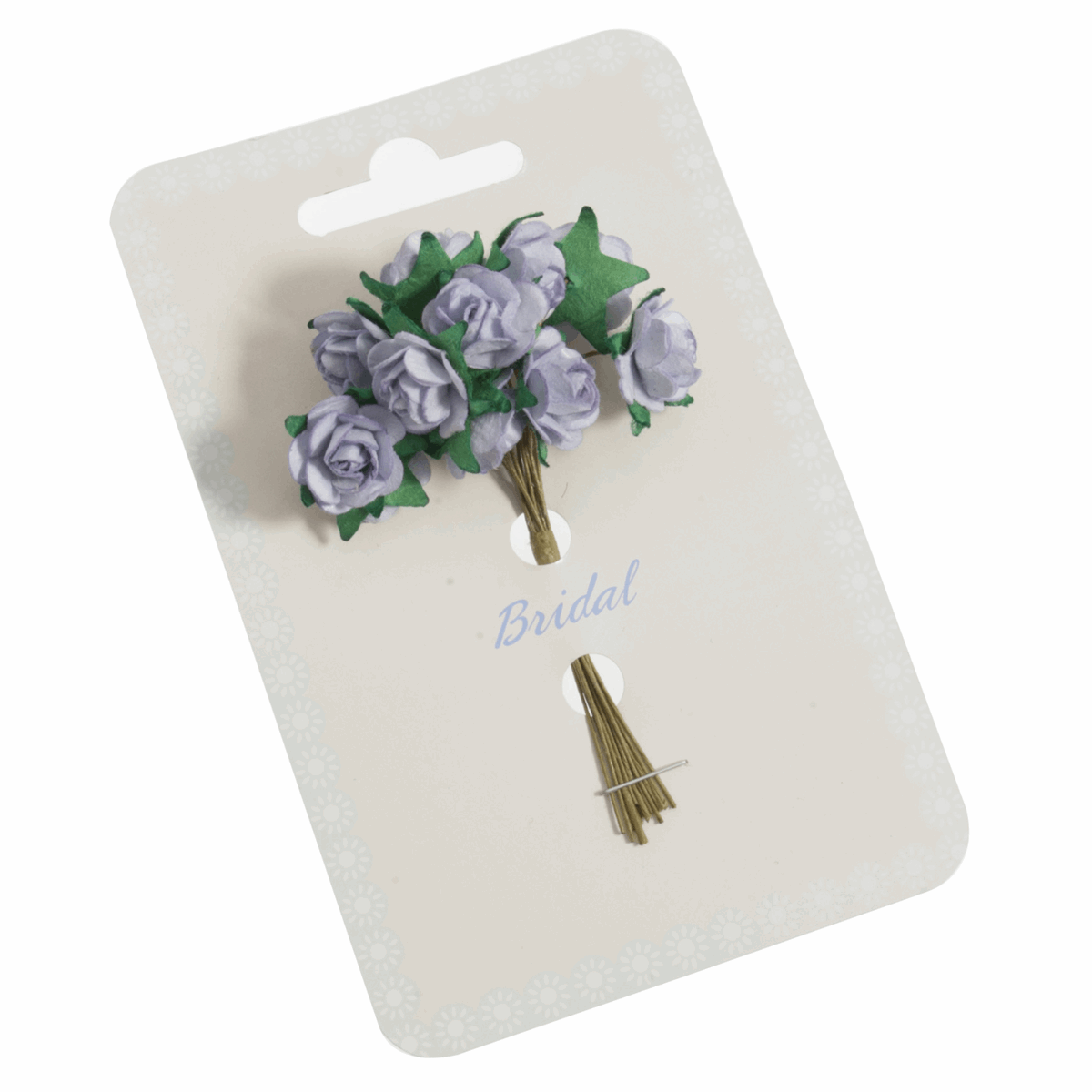 Lilac Rose Paper Flowers - 14mm (Pack of 12 Stems)