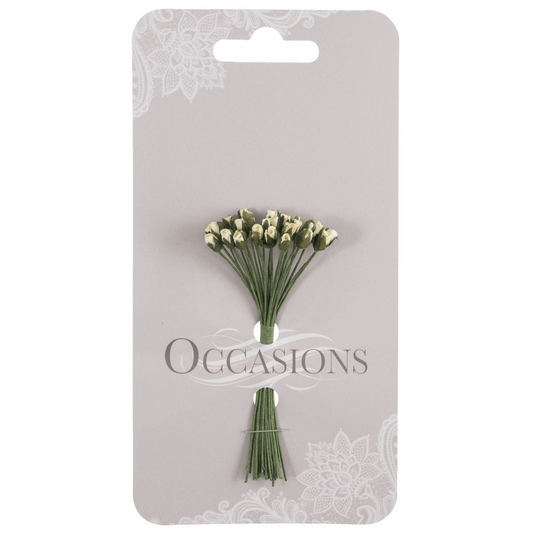 Cream Paper Mini Rose Bud Spray - 3mm (Pack of 24)