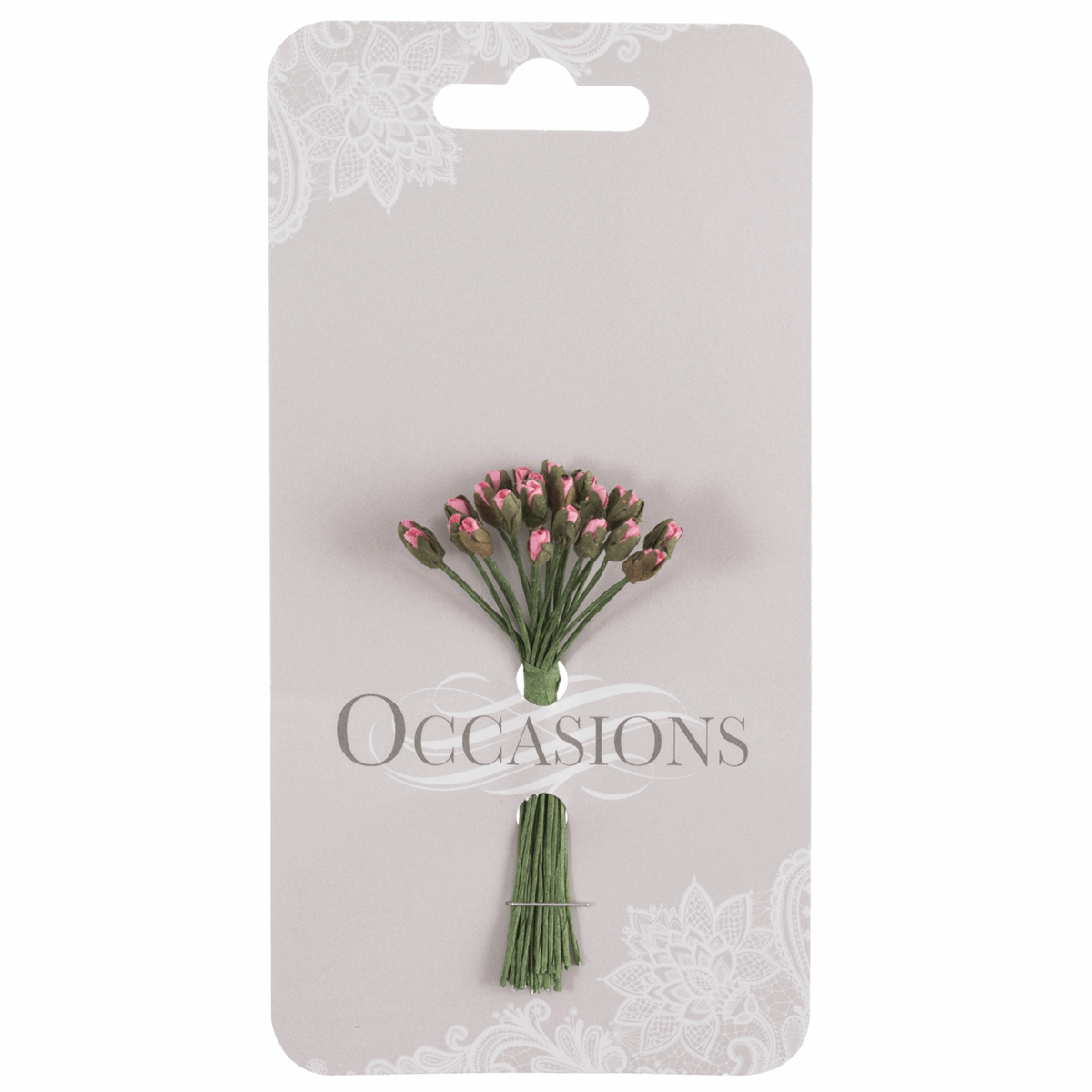 Pink Paper Mini Rose Bud Spray - 3mm (Pack of 24)
