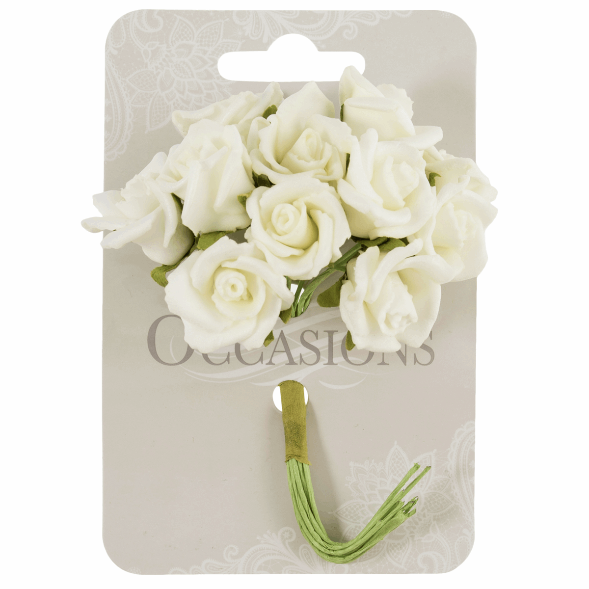 Cream Polyfoam Rose Flowers (Pack of 12 Stems)