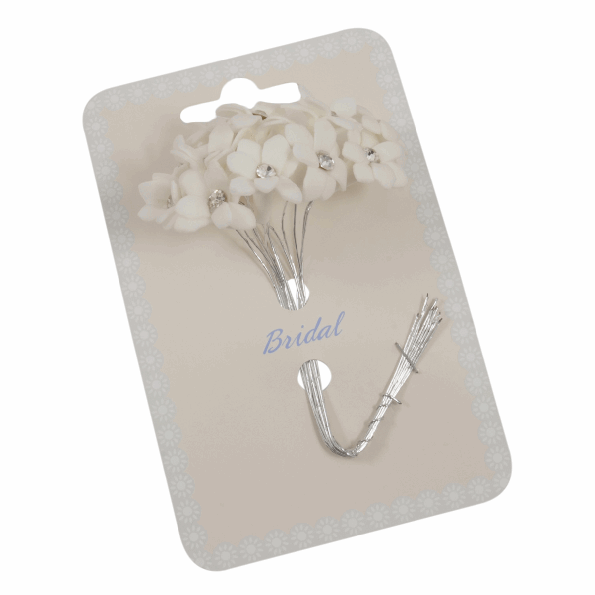 Ivory Polyfoam Lily Flowers with Diamantes (Pack of 12 Stems)