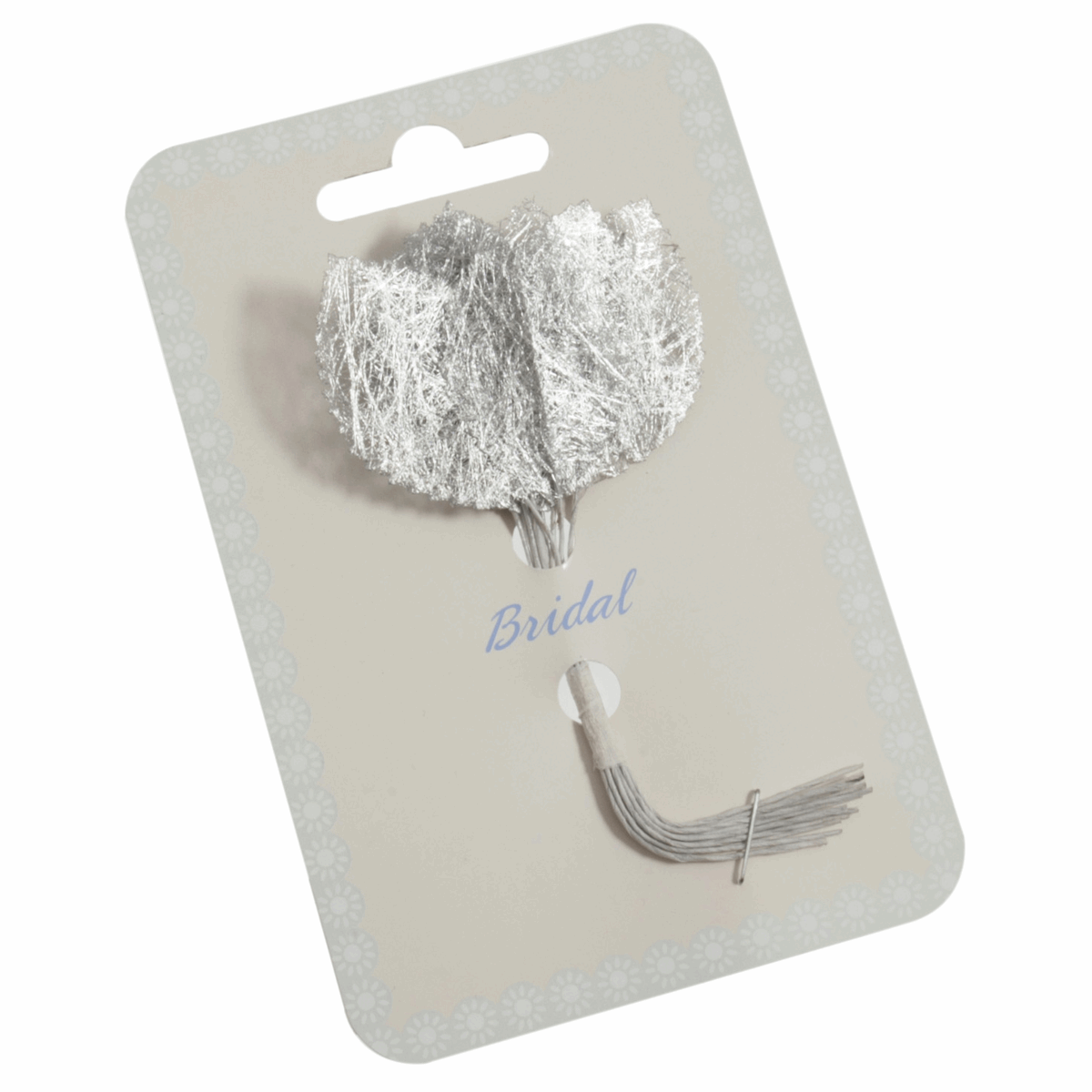 Metallic Silver Rose Leaves - 28mm (Pack of 12)