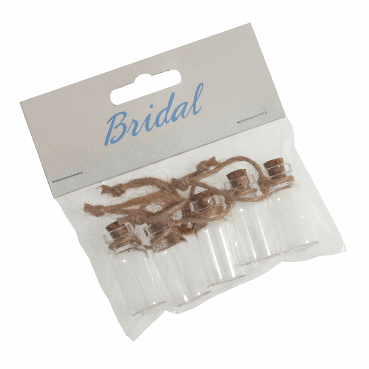 Clear Mini Bottles with Jute String (Pack of 5)