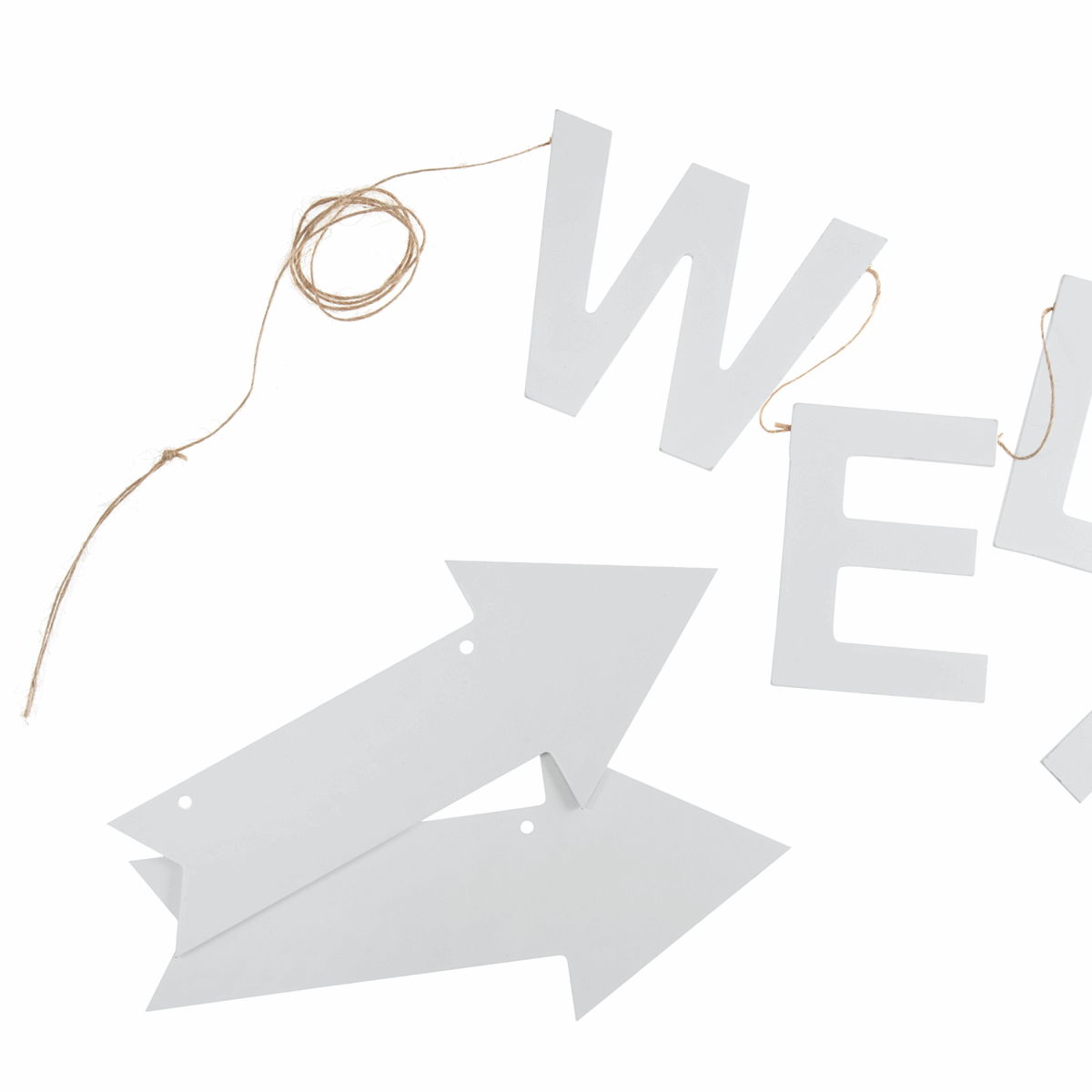 White Wooden Wedding Garland with Arrows