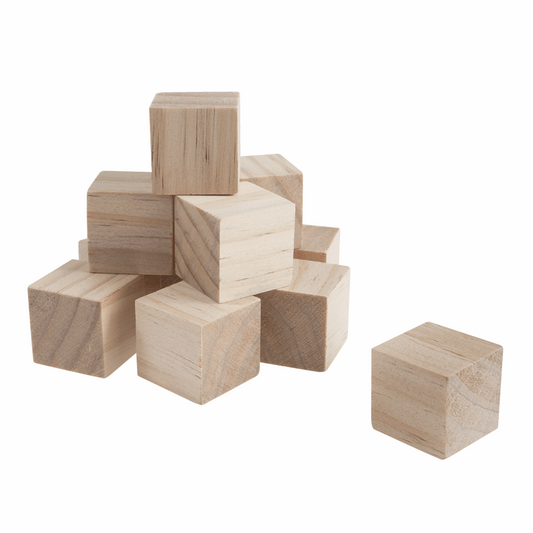 Wooden Table Decoration Blocks - 2.5cm x 2.5cm x 2.5cm (Pack of 12)