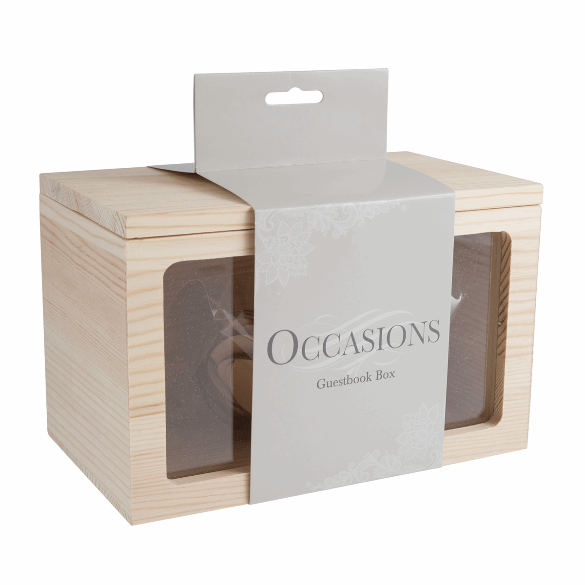 Wooden Wedding Guestbook Box with Hearts