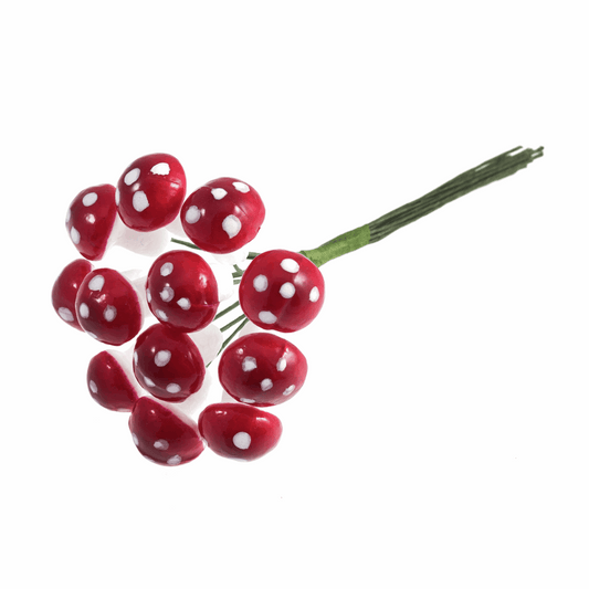 Mini Toadstool Spray - 11cm (Pack of 12 Stems)