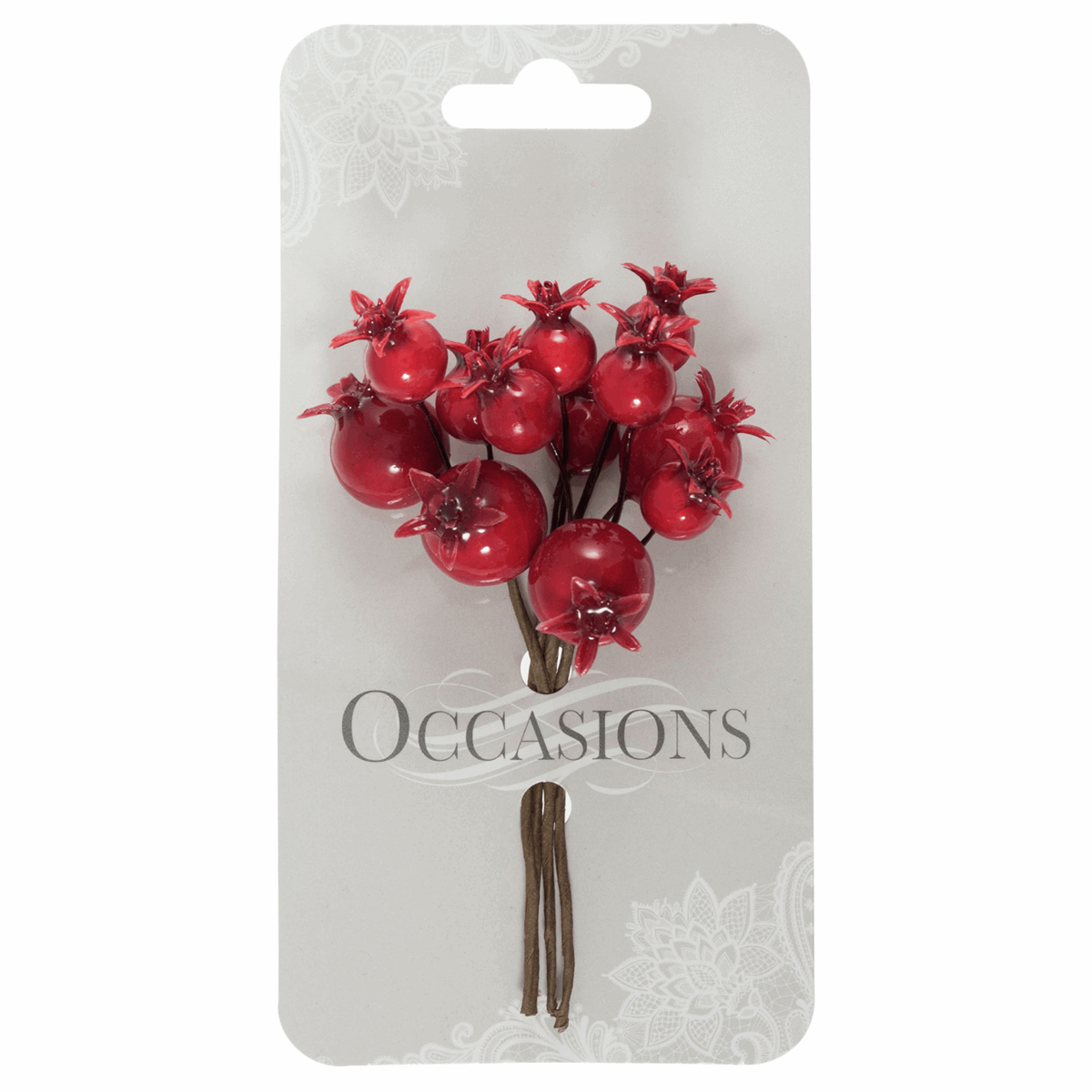 Pomegranate Bunch on Wire (Pack of 12 Stems)