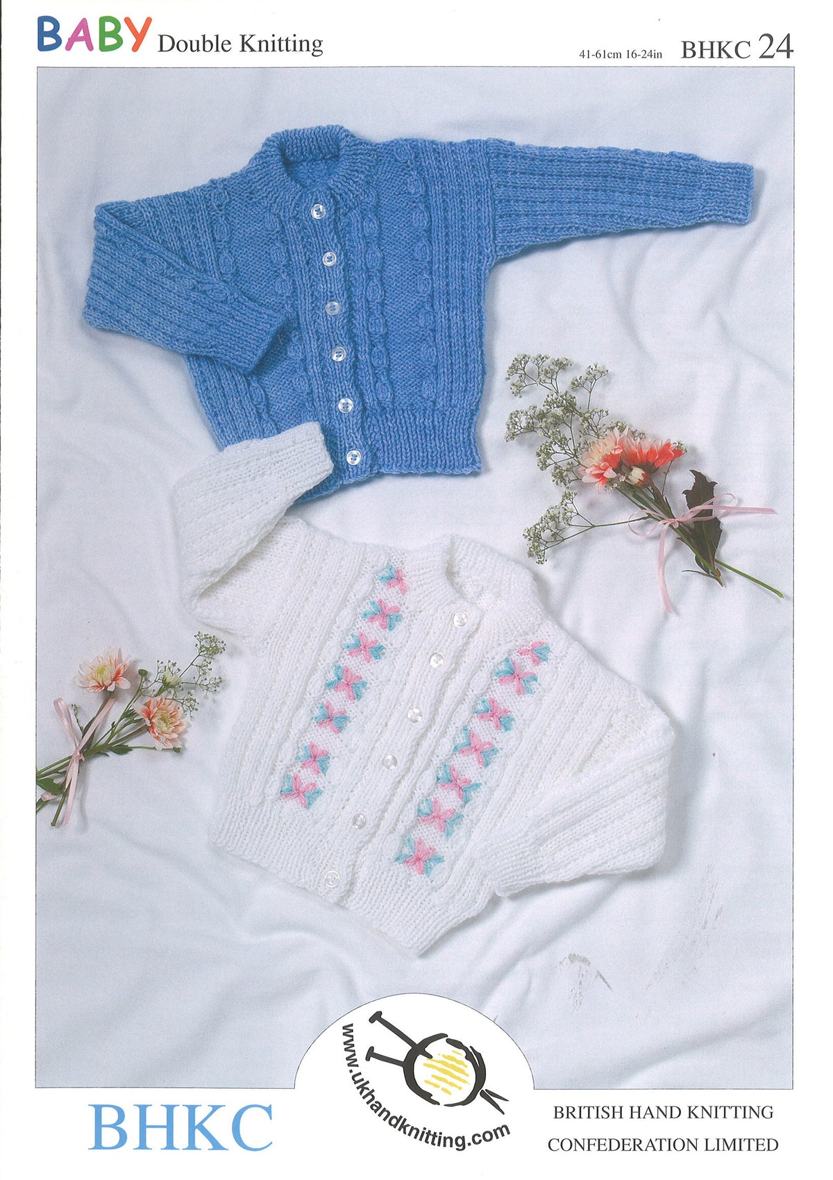 Knitting pattern cover showing Tyrolean style cardigan