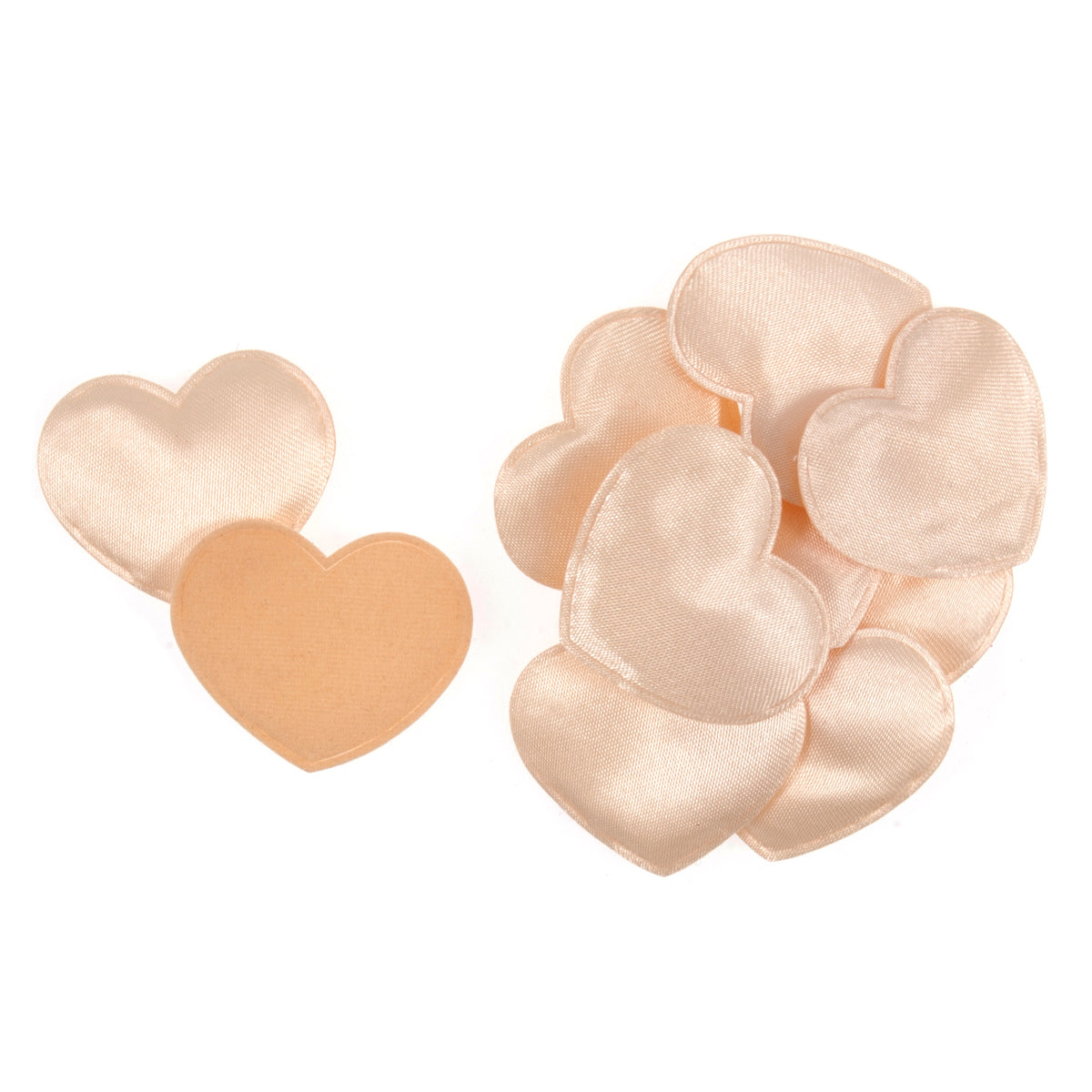 Ivory 3cm satin hearts