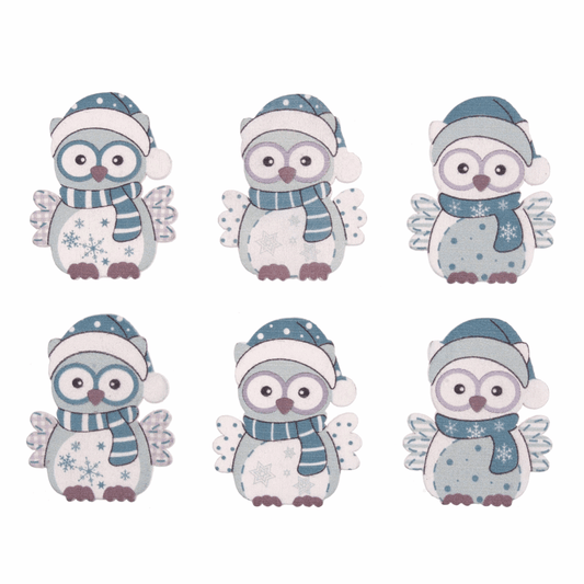 Trimits Craft Embellishments - Snow Owl's (Pack of 6)