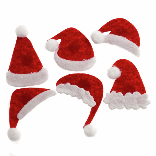 Trimits Craft Embellishments - Christmas Santa Hats (Pack of 6)