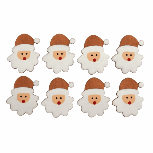 Trimits Craft Embellishments - Wooden Santa Heads (Pack of 10)